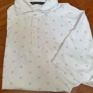 Travis Mathew White Polo with Subtle Pattern
